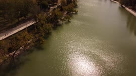 Lago del Parque General San Martin , Mendoza Argentina con Drone