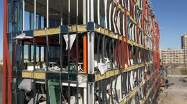 Shocking drone exclusive shows total destruction in once-bustling Kyiv sporting complex