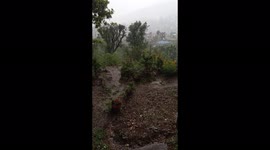 Massive rainstrome in nepal. Heavy rain fall with stone and snow.