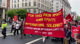 May Day march in central London, United Kingdom