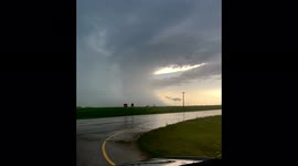Powerful tornado swirls in Oklahoma field