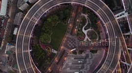 Footage Of Empty Nanpu Bridge In Shanghai, China