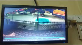 Four of family escape miraculously after car falls into well (with photo)