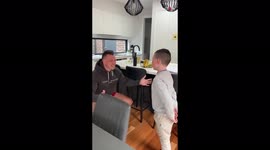 Melbourne boy left speechless after seeing dad for first time in 2 years