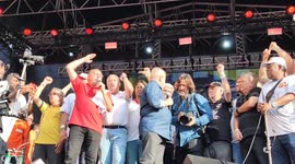 Former President Lula speaks at the 1st of May ceremony in Sao Paulo, Brazil