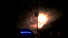Final seconds of Fireworks event ending with short applause in Chicago Illinois