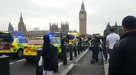 Emergency services and an air ambulance attend as two accidents occur on Westminster Bridge within an hour