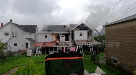 3 homes lost in 2nd alarm duplex fire, spruce street Kulpmont, Pennsylvania