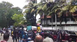 Sri Lanka, Panadura: Protest march area supporting the Hartal