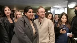 'Harry Potter' star Tom Felton hangs out with fans at West End opening night