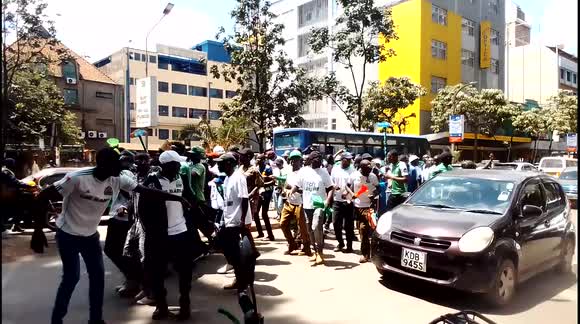 Football fans cause Chaos in Nairobi central business district