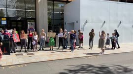 Activists stage a protest against the Jackdaw gas field outside Shell HQ in London