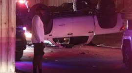 Toyota Tundra Truck Flipped During Accident on Shepherd in Houston