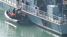 French warship escorted a dinghy to centre channel where upon valiant was tasked to go and do handover of migrants