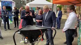UK PM Boris Johnson visits stalls at Number 10 Spring Showcase