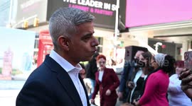 London Mayor Sadiq Khan's interview during the 'Let's Do London' U.S. tourism campaign launch in NY, US