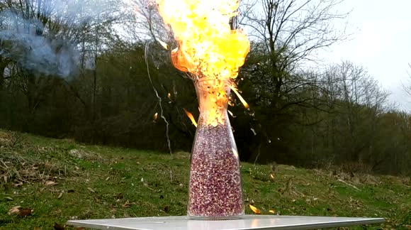 Hundreds of match heads set alight creates stunning wave of flames and sound