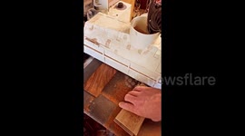 Creation of the Taurus marquetry puzzle Cocobolo sky with Taurus constellation inlayed in brass, Canary mountains, Maple moon all mounted on Walnut.