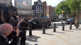 Rebekah Vardy Arrives at the Royal Courts fo Justice. Rebekah Vardy is suing Coleen Rooney over her claim that she had been leaking false stories about her private life to The Sun Newspaper.