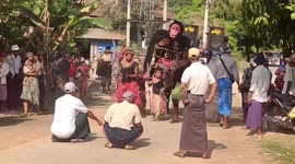 'King Kong' dances at Buddhist initiation ceremony in Myanmar