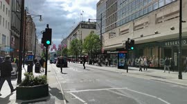 Strange to see Oxford Street is not busy, London, UK