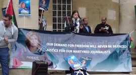 Demonstration Shireen Abu Akleh is a Al Jazeera reporter killed by Israeli forces, London, UK