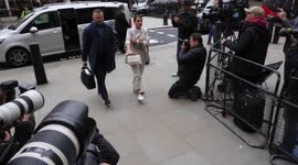 Coleen Rooney, Wayne Rooney and Rebekah Vardy arrive at court for 4th day of libel trial