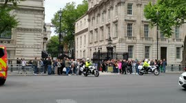 Norwegian Prime Minister leaving 10 Downing Street, London, UK