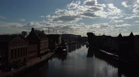 Drone river Poland Gdańsk