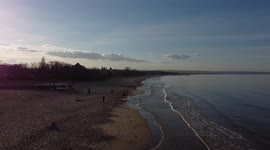 Nice Beach Gdańsk Poland with drone