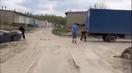 Failed car rescue from ditch