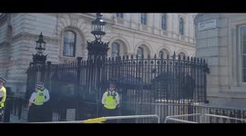 Speakers on stage at Palestinian rally outside Downing Street