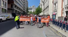 Just Stop Oil protest in solidarity with jailed activists in central London