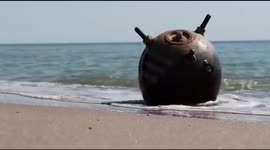 On the Odessa beach, an enemy mine was defused, which was washed ashore yesterday due to a storm.