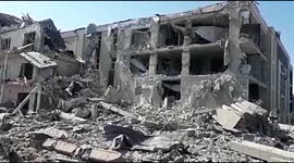 Emergency services work at scene of Russian rocket strike in Odesa