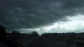 Dash Cam Footage of Massive Thunderstorm Clouds Over N. Ireland