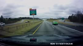 Tire rolls across highway