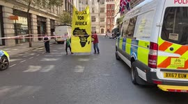 Extinction Rebellion activists disrupt Africa Oil Conference in Mayfair