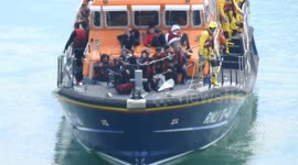 RNLI vessels returns to Dover with dozens of migrants rescued in English Channel