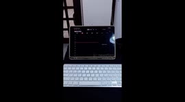 Working on the mini workingstation with my iPad and tech headset