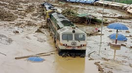 Passenger train toppled at Haflong railway station in devastating Assam flash floods