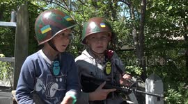 Meet the kids that have set up their own military checkpoint near Kyiv