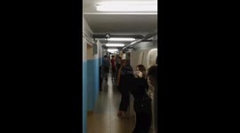 Students made a living domino out of mattresses in a student dormitory