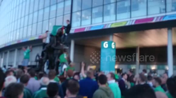 Irish fans celebrate historic rugby win over fierce rivals Romania ...
