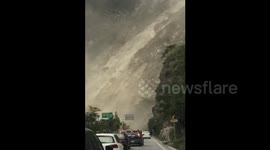 Traffic directed away from landslide site in China