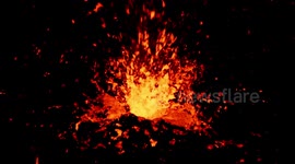 Volcano eruption seen edge of the crater