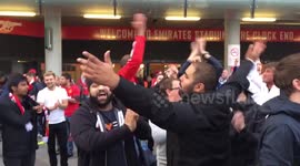 Man united supporters sing after arsenal defeat 3/10/15