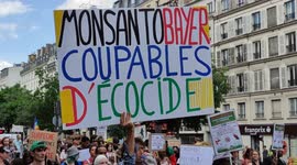 March against Monsanto-Bayer. Paris, Republique to Bastille,  21 may 2022.13h. A march against Monsanto is planned for today in Paris. In 2018, Dewayne Johnson, a gardener who developed incurable cancer due to pesticides, had the multinational bend, which