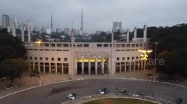 Aerial view of the Paulo Machado de Carvalho stadium in São Paulo, Brazil