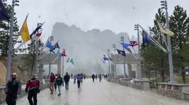 A rare, late May snowstorm at Mount Rushmore National Memorial